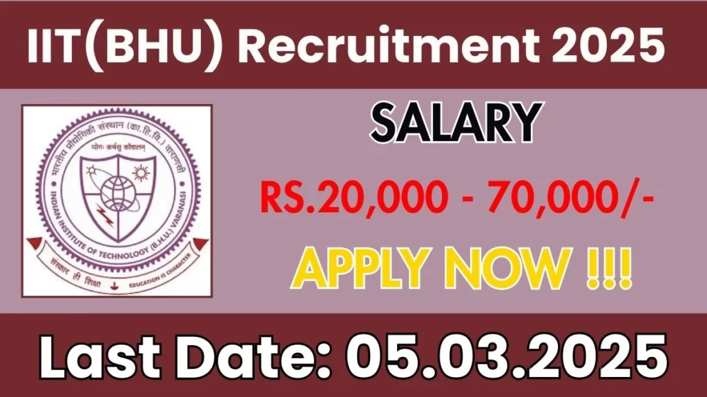 IIT(BHU) JRF, Project Assistant & Other Recruitment 2025