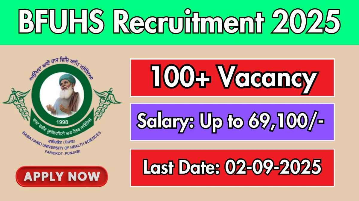 BFUHS Multipurpose Health Worker Recruitment 2025 - Apply Online for 122 Posts