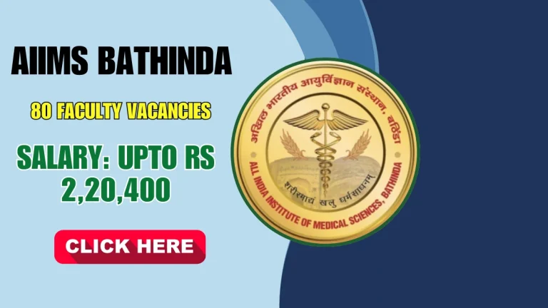 AIIMS Bathinda Faculty Recruitment 2025 - Apply Online for 80 Posts by Sept 24