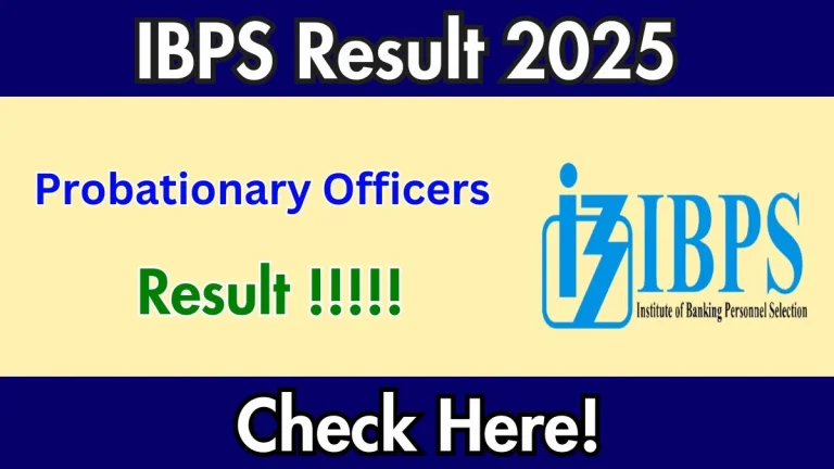 IBPS PO Prelims Result 2025 Link @ibps.in; How to check Your PO Prelims Result 2025