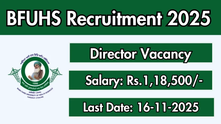 BFUHS Director Recruitment 2025 - Apply Online