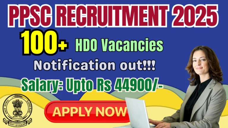 PPSC HDO Recruitment 2025 - Apply Online for 101 Posts