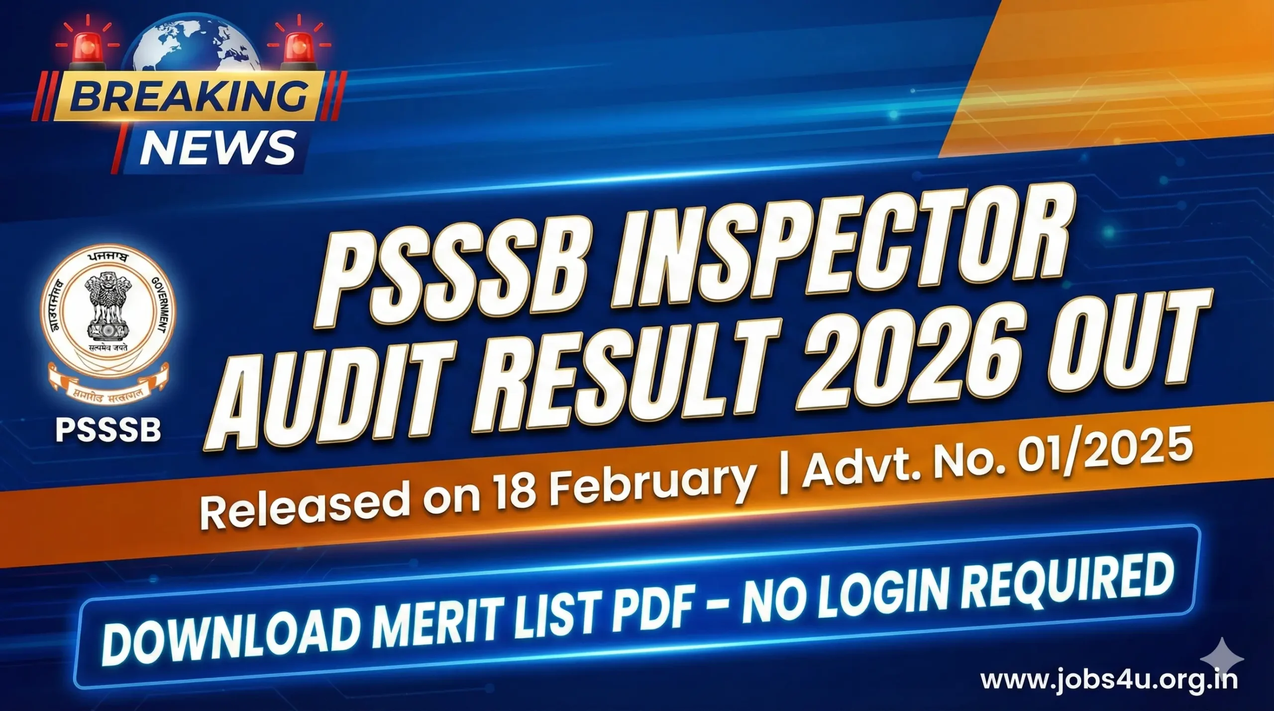 PSSSB Inspector Audit Result 2026 Released @sssb.punjab.gov.in – Direct PDF Link
