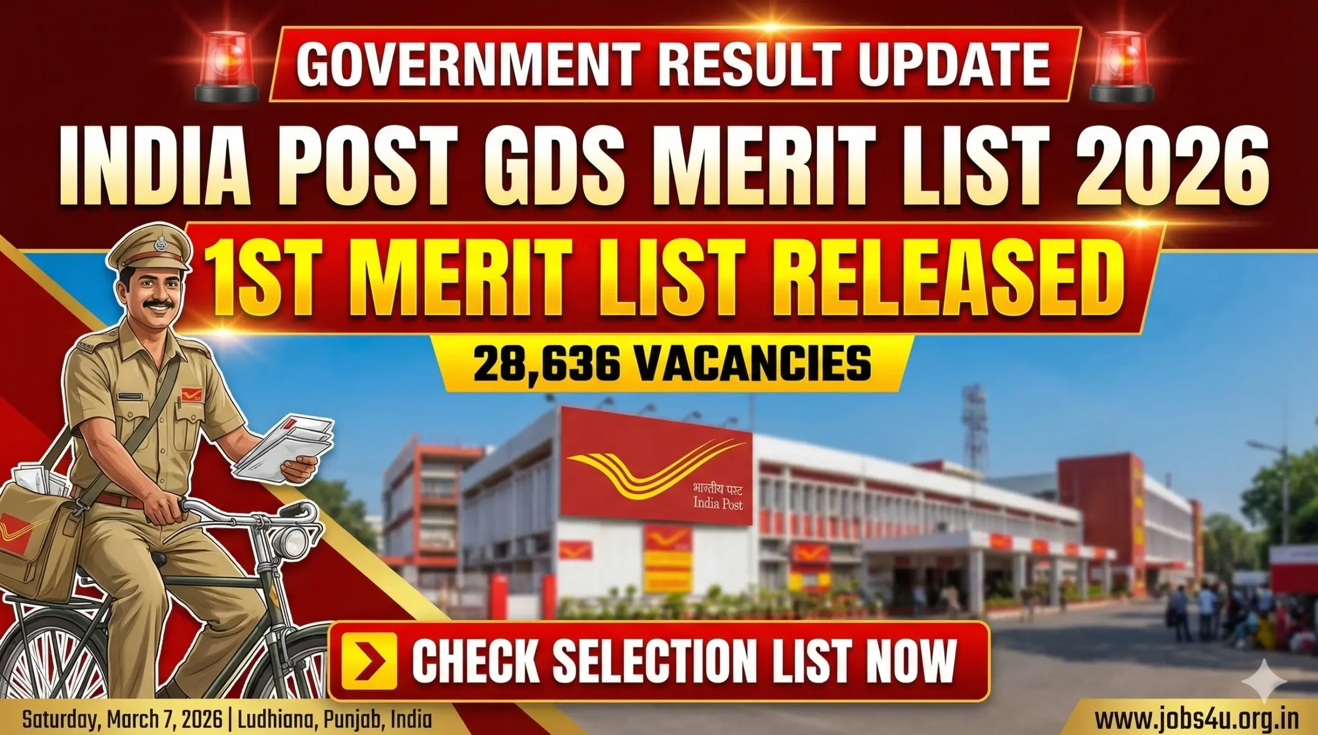 India Post GDS 1st Merit List 2026