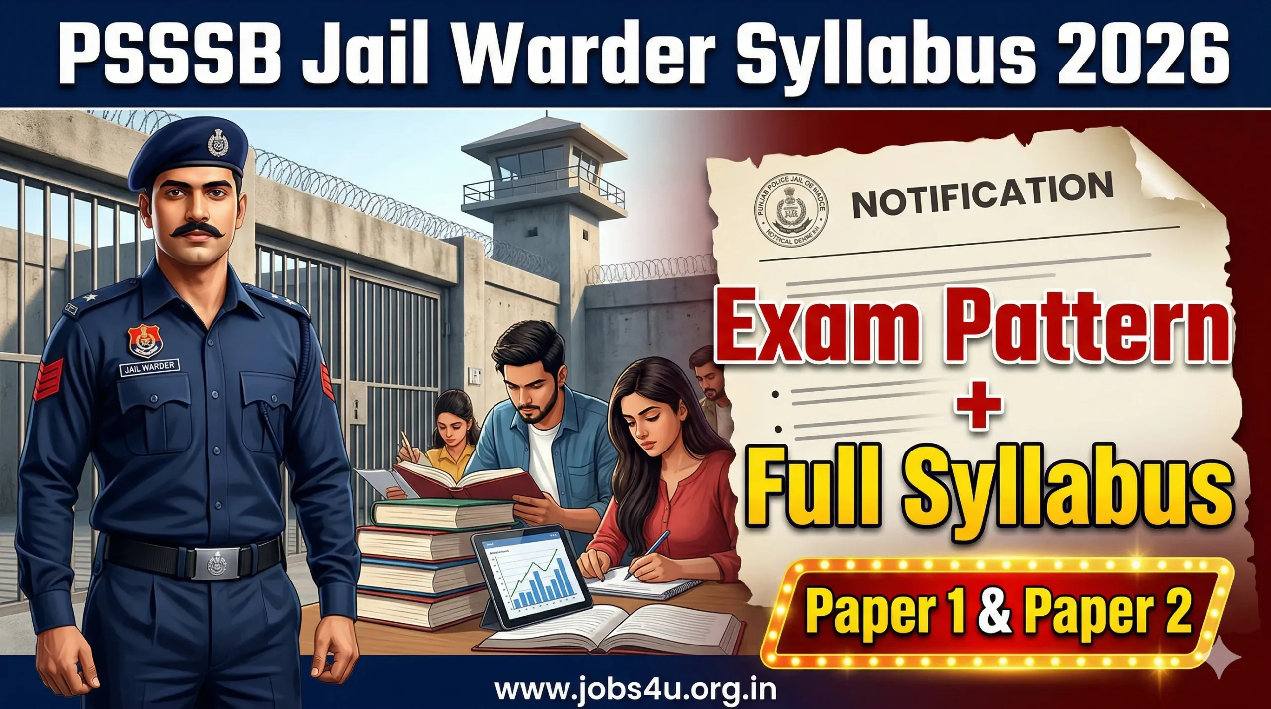 PSSSB Jail Warder Syllabus 2026 – Check Complete Exam Pattern, Paper 1 & 2 Topics