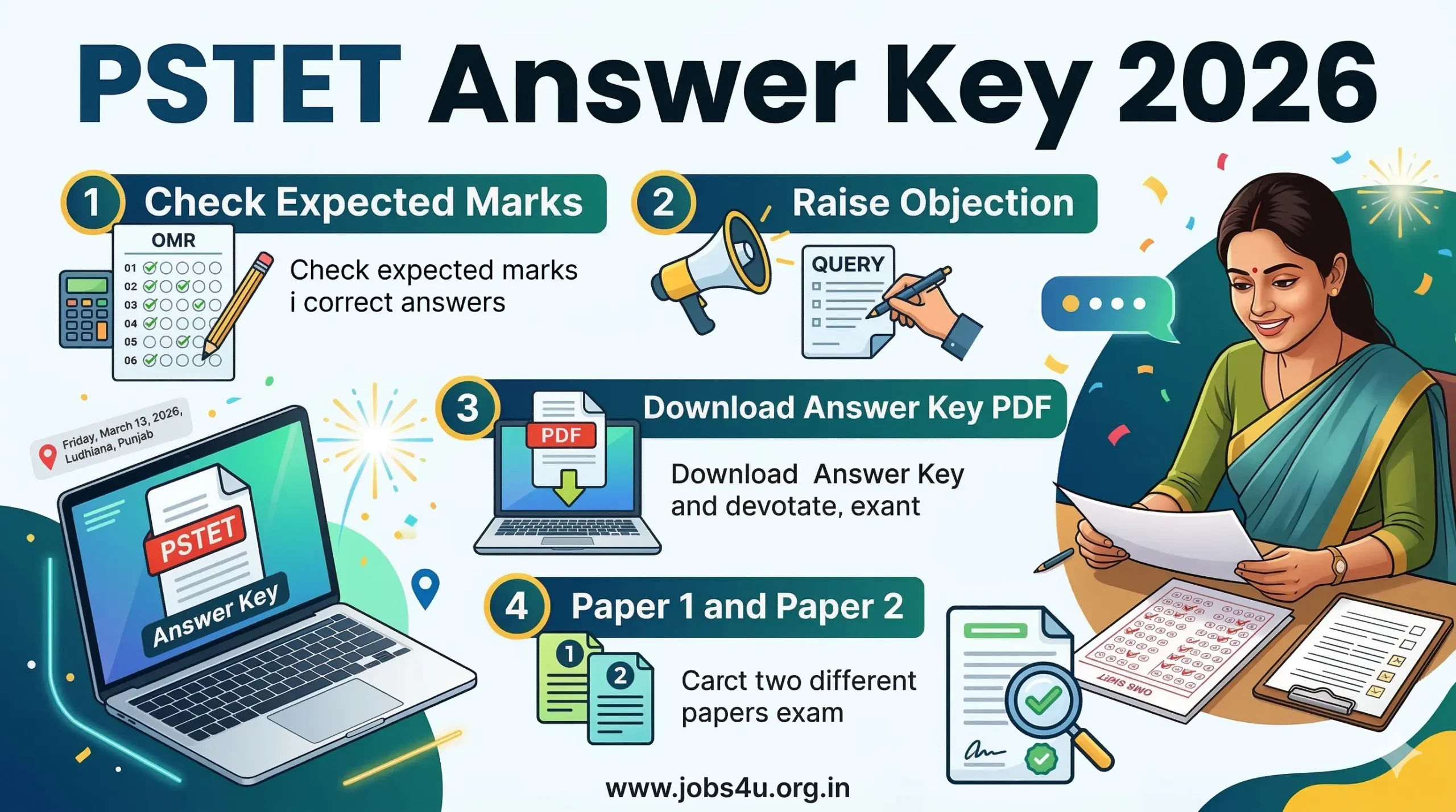 Download PSTET Answer Key 2026 Paper 1 & Paper 2 PDF Punjab TET