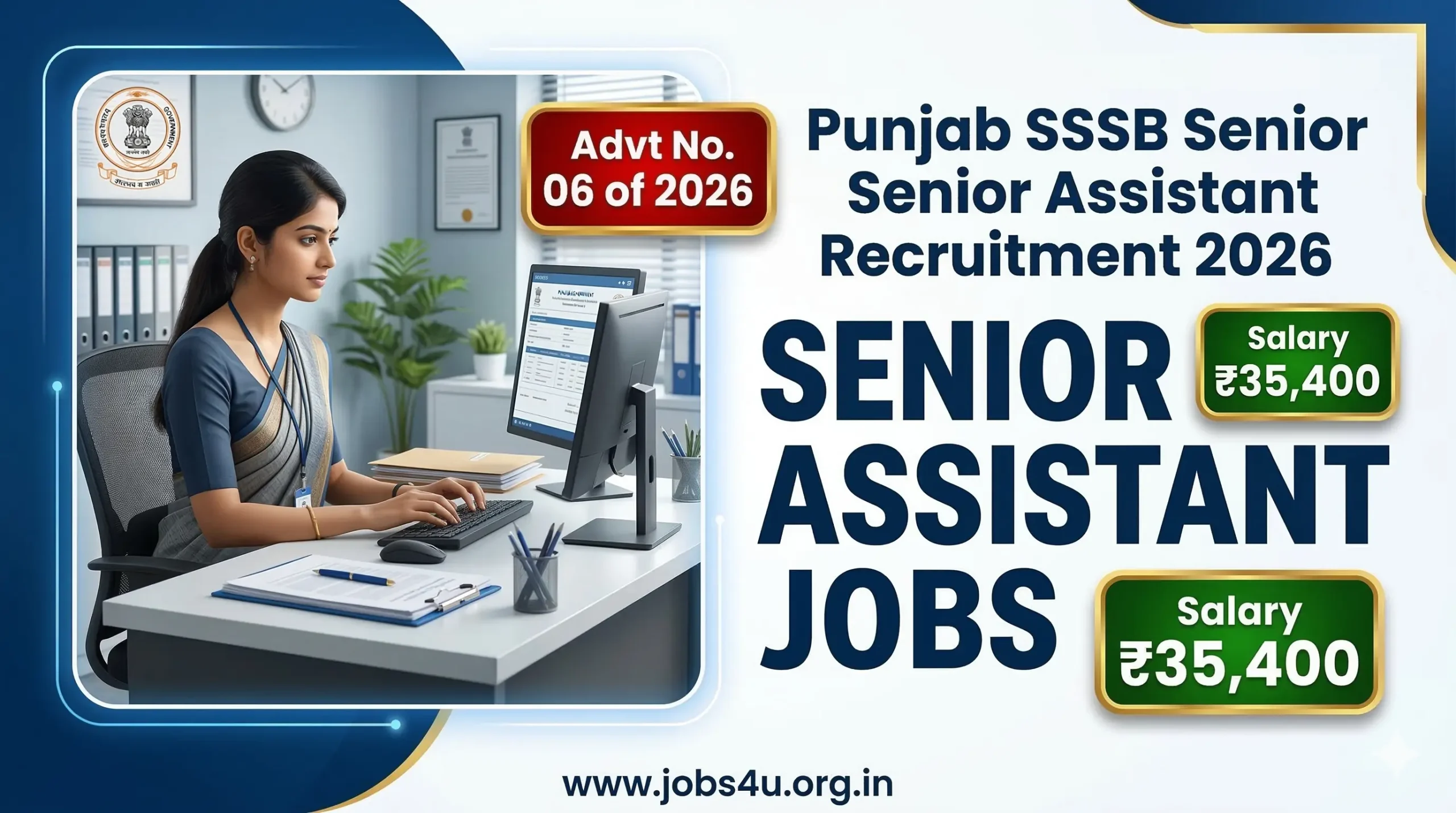 Punjab SSSB Senior Assistant Recruitment 2026 – Apply Online, Salary ₹35,400