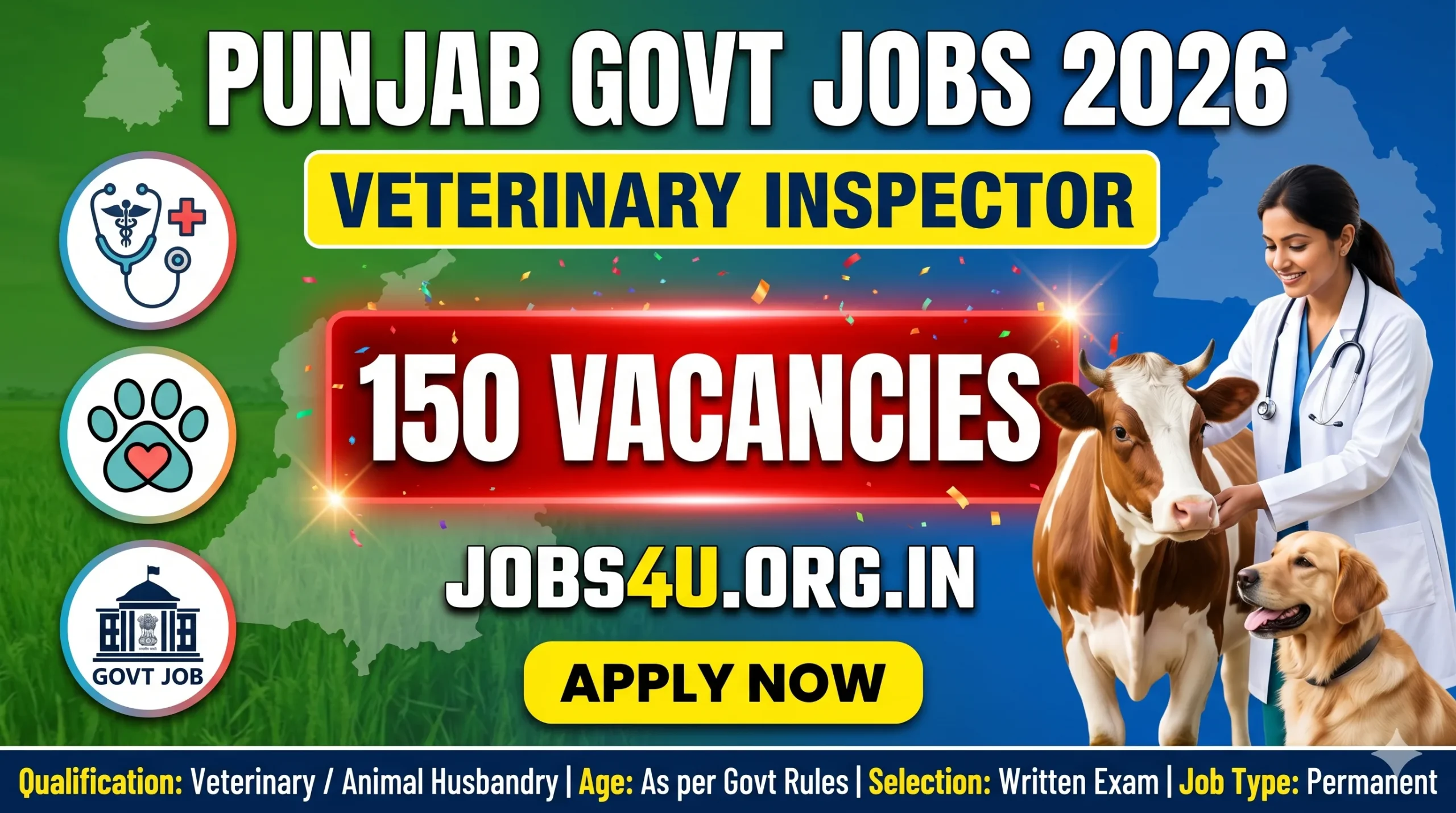 Punjab SSSB Veterinary Inspector Recruitment 2026 Apply 150 Posts