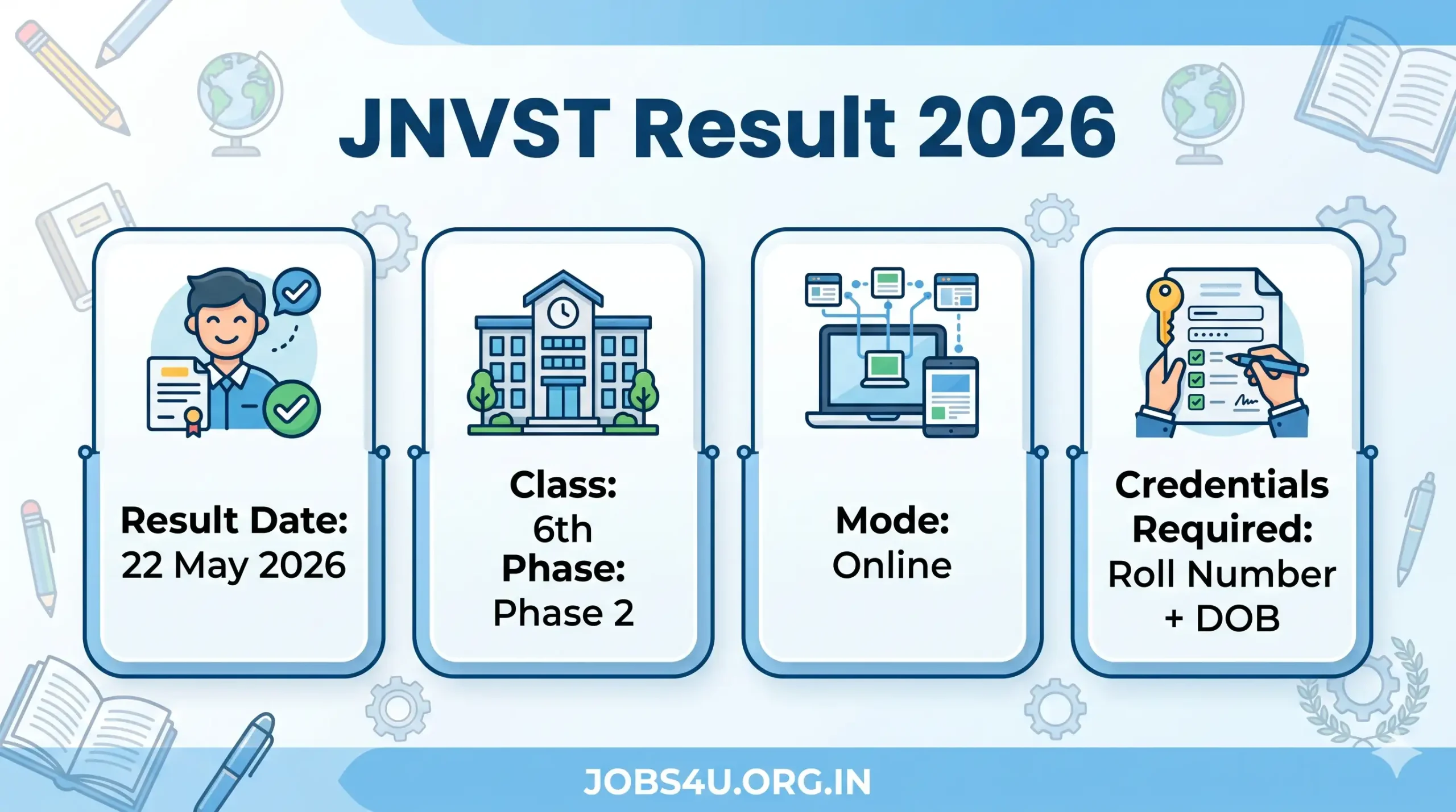 JNVST Class 6 Result 2026 Check Online Jobs4U.org.in
